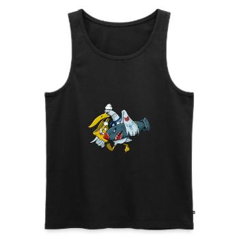 Navy Matrosen Pelikan - Männer Premium Bio Tank Top - Schwarz - Vorne - AI Model Male 178 light (178cm)