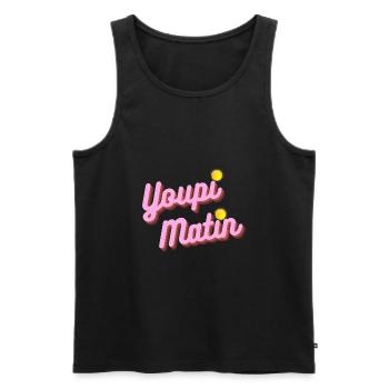 youpi matin - Débardeur bio Premium Homme - noir - Devant - Michal (187cm)