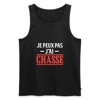 J'ai chasse Cadeau humour personnalisé - Débardeur bio Premium Homme - noir - Devant - Michal (187cm)