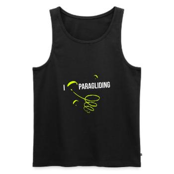 I LOVE PARAGLIDING GLEITSCHIRMFLIEGEN 2 - Männer Premium Bio Tank Top - Schwarz - Vorne - Michal (187cm)