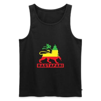 Rastafari Reggae Reggaeton Löwe Flagge Geschenk - Männer Premium Bio Tank Top - Schwarz - Vorne - Michal (187cm)