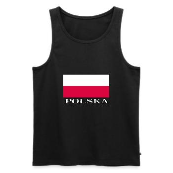 POLSKA - Men's Premium Organic Tank Top - black - Front - AI Model Male 178 light (178cm)