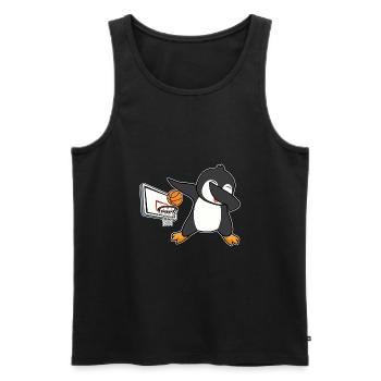 dab dabbing pinguin basketball birthday christmas - Männer Premium Bio Tank Top - Schwarz - Vorne - Michal (187cm)