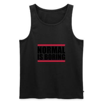 Normal is boring - Men's Premium Organic Tank Top - black - Front - AI Model Male 178 light (178cm)
