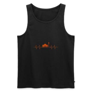 Berlin Herzschlag Geschenk Deutschland - Männer Premium Bio Tank Top - Schwarz - Vorne - AI Model Male 178 light (178cm)