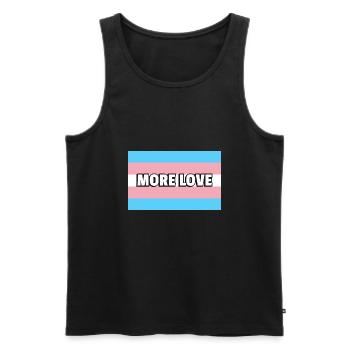 Trans Pride MEHR LIEBE - Männer Premium Bio Tank Top - Schwarz - Vorne - AI Model Male 178 light (178cm)
