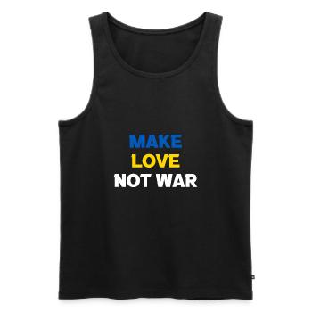Make Love Not War Peace Weltfrieden Ukraine - Männer Premium Bio Tank Top - Schwarz - Vorne - Michal (187cm)