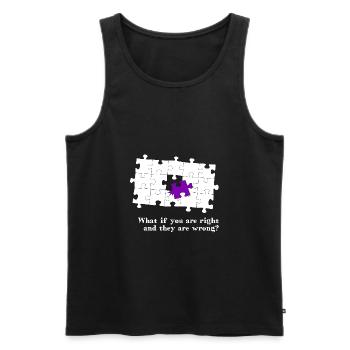 Puzzle - what if you are right and they are wrong? - Männer Premium Bio Tank Top - Schwarz - Vorne - Michal (187cm)