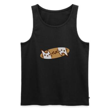 Logo Texte Miaou Chats - Débardeur bio Premium Homme - noir - Devant - Michal (187cm)