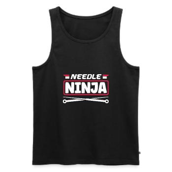 Acupuncture Acupuncture Aiguille Ninja - Débardeur bio Premium Homme - noir - Devant - AI Model Male 178 light (178cm)