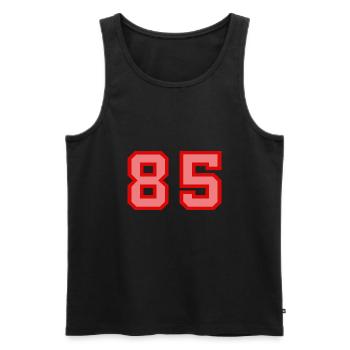 Cool Retro Retrostyle Numéro de maillot numéro de dos - Débardeur bio Premium Homme - noir - Devant - Michal (187cm)