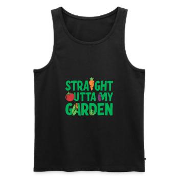 Direkt aus meinem Garten - Männer Premium Bio Tank Top - Schwarz - Vorne - Michal (187cm)