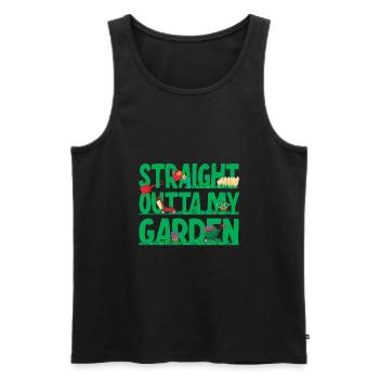 Direkt aus meinem Garten - Männer Premium Bio Tank Top - Schwarz - Vorne - Michal (187cm)