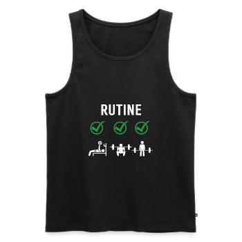Gym Deadlifts Workout love - ma déroute de fitness de passe-temps - Débardeur bio Premium Homme - noir - Devant - AI Model Male 178 light (178cm)