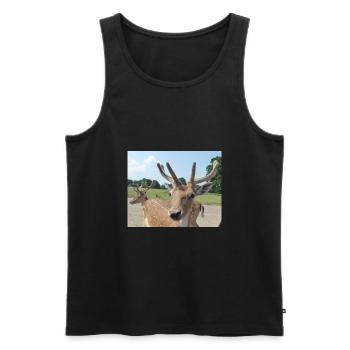 Close up of a Deer - Men's Premium Organic Tank Top - black - Front - AI Model Male 178 light (178cm)
