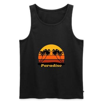 Noir Jaune Orange Rouge Paradise Design - Débardeur bio Premium Homme - noir - Devant - AI Model Male 178 light (178cm)