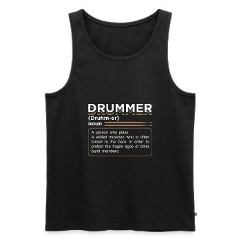 Définition du batteur Cadeau de batteur - Débardeur bio Premium Homme - noir - Devant - AI Model Male 178 light (178cm)