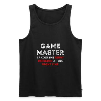 Game Master Taking the right decision .. - Débardeur bio Premium Homme - noir - Devant - Michal (187cm)