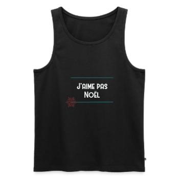 J’aime pas Noël - Débardeur bio Premium Homme - noir - Devant - Michal (187cm)