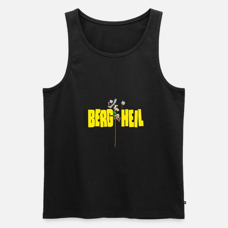 Berg Heil - Männer Premium Bio Tank Top - Schwarz