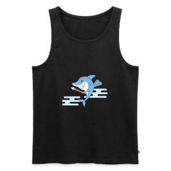 The Shark bodyguard - Men's Premium Organic Tank Top - black - Front - Michal (187cm)