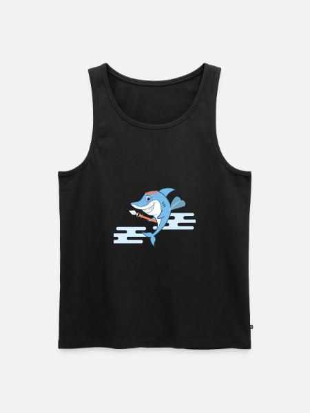 Der Shark Bodyguard - Männer Premium Bio Tank Top - Schwarz