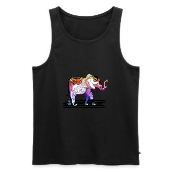 éléphant - Débardeur bio Premium Homme - noir - Devant - Michal (187cm)
