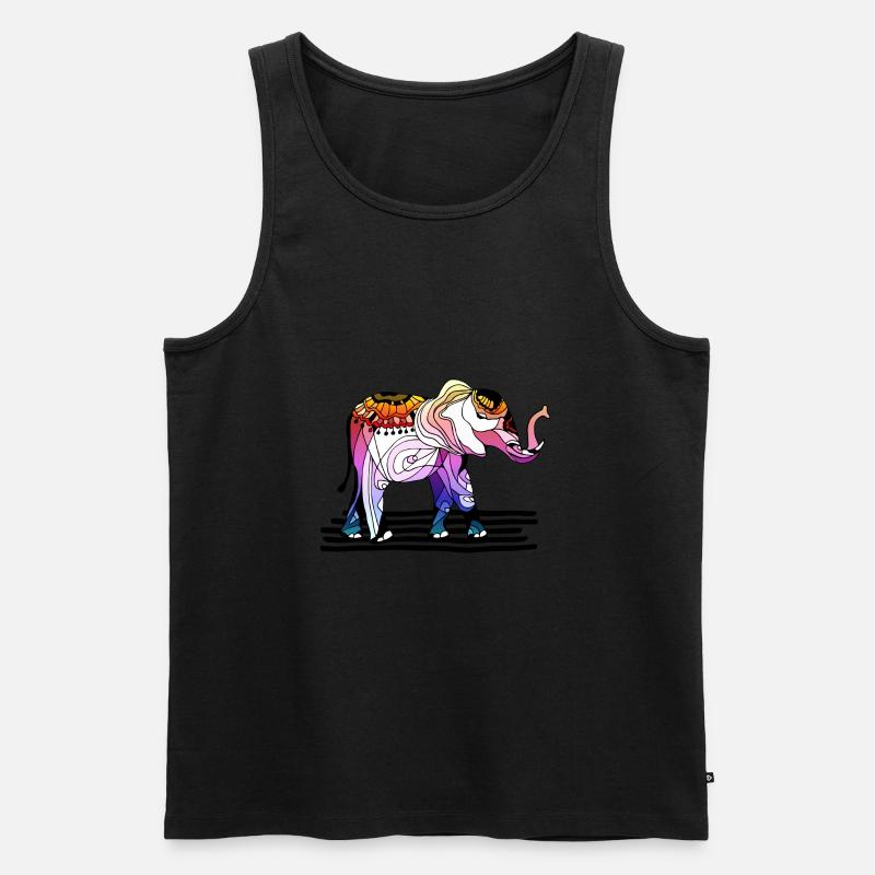 Elefant - Männer Premium Bio Tank Top - Schwarz