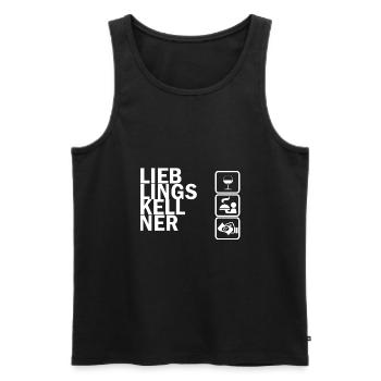 Ich bin ein Kellner und STolz drauf - Männer Premium Bio Tank Top - Schwarz - Vorne - Michal (187cm)