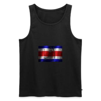 Costa Rica drapeau cool vintage utilisé look sport - Débardeur bio Premium Homme - noir - Devant - AI Model Male 178 light (178cm)