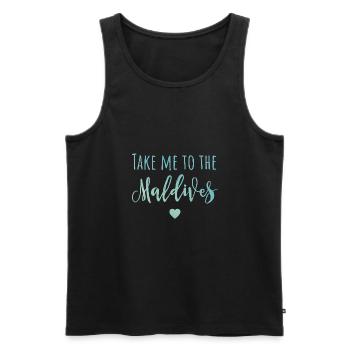 Maldives gift for Maldives lovers - Men's Premium Organic Tank Top - black - Front - AI Model Male 178 light (178cm)