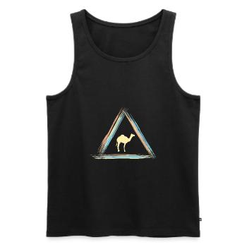 Kamel - Männer Premium Bio Tank Top - Schwarz - Vorne - AI Model Male 178 light (178cm)