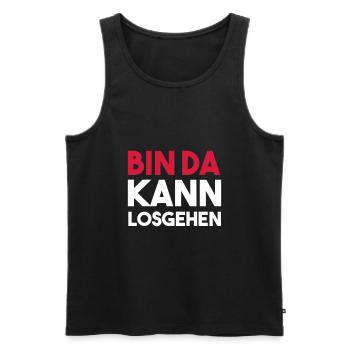 BIN DA can get started - Men's Premium Organic Tank Top - black - Front - AI Model Male 178 light (178cm)