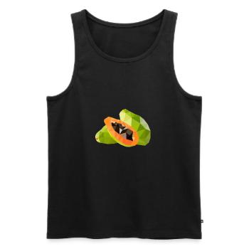 Low Poly Papaya - Männer Premium Bio Tank Top - Schwarz - Vorne - AI Model Male 178 light (178cm)
