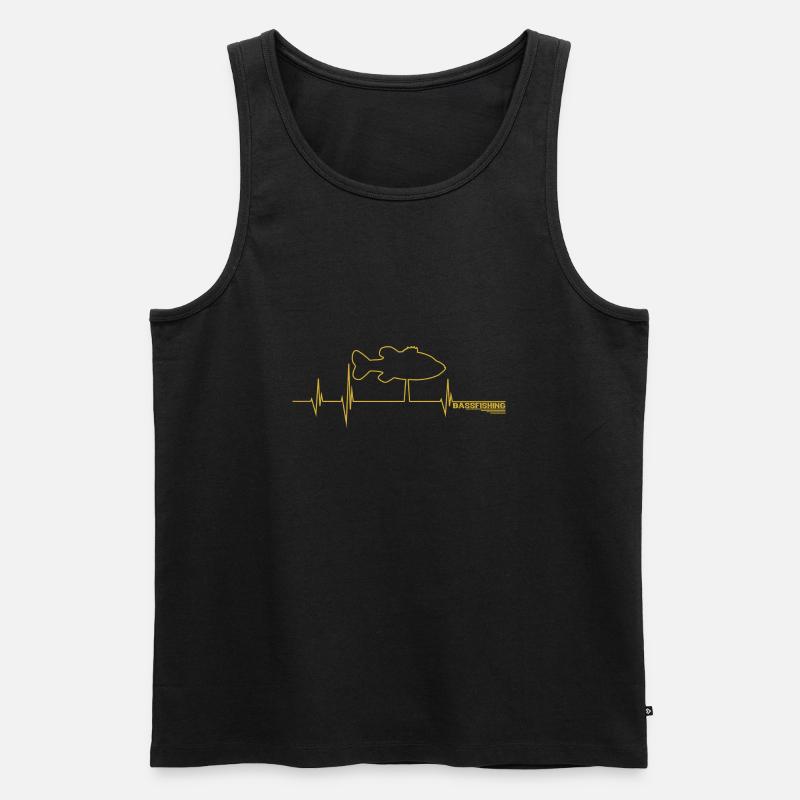 Pêche au bar plat - Débardeur bio Premium Homme - noir