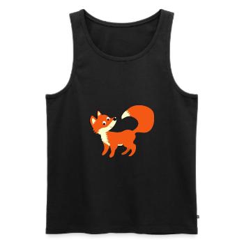 Fox - smart fox for schooling - Men's Premium Organic Tank Top - black - Front - AI Model Male 178 light (178cm)