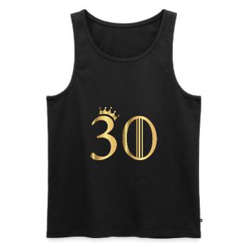 30 ans - Débardeur bio Premium Homme - noir - Devant - Michal (187cm)