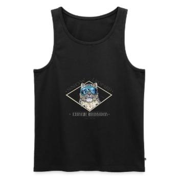 Snow leo - Men's Premium Organic Tank Top - black - Front - AI Model Male 178 light (178cm)