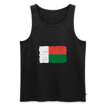 Flag of Madagascar - Madagascar flag - Men's Premium Organic Tank Top - black - Front - AI Model Male 178 light (178cm)