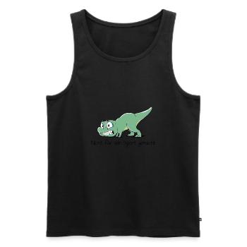 T-Rex Dino Sport - Männer Premium Bio Tank Top - Schwarz - Vorne - Michal (187cm)