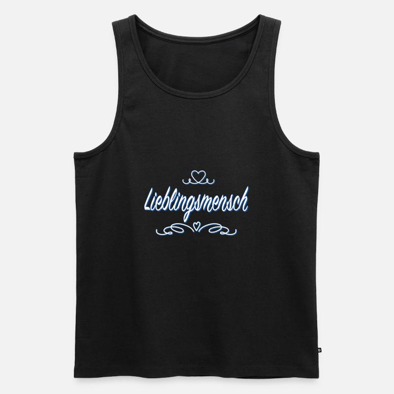 Lieblingsmensch - Männer Premium Bio Tank Top - Schwarz