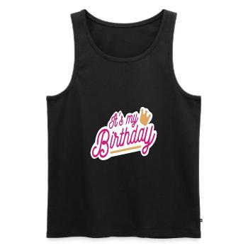 My birthday - Men's Premium Organic Tank Top - black - Front - AI Model Male 178 light (178cm)