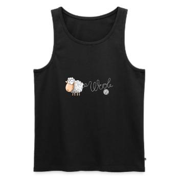 Schaf Wolle, Witziges Sujet, Tierverliebte, Lustig - Männer Premium Bio Tank Top - Schwarz - Vorne - AI Model Male 178 light (178cm)