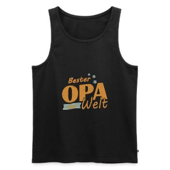 Bester OPA - Männer Premium Bio Tank Top - Schwarz - Vorne - AI Model Male 178 light (178cm)