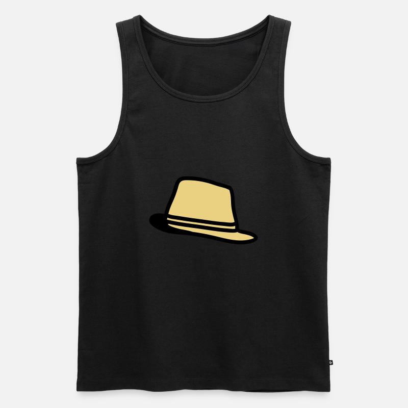 Stylischer Hut - Männer Premium Bio Tank Top - Schwarz