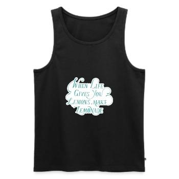 Spruch des Tages - Männer Premium Bio Tank Top - Schwarz - Vorne - Michal (187cm)