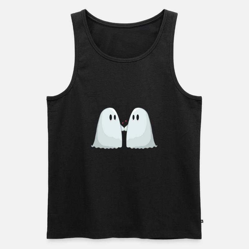 Gespenster-Pärchen - Männer Premium Bio Tank Top - Schwarz