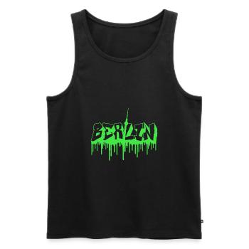 Berlin Green Graffiti mit Fernsehturm - Männer Premium Bio Tank Top - Schwarz - Vorne - Michal (187cm)