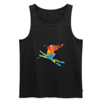 Skiers Ski skiing - Men's Premium Organic Tank Top - black - Front - Michal (187cm)