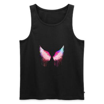 Flügel,angelwings, engelsflügel,bunt - Männer Premium Bio Tank Top - Schwarz - Vorne - AI Model Male 178 light (178cm)